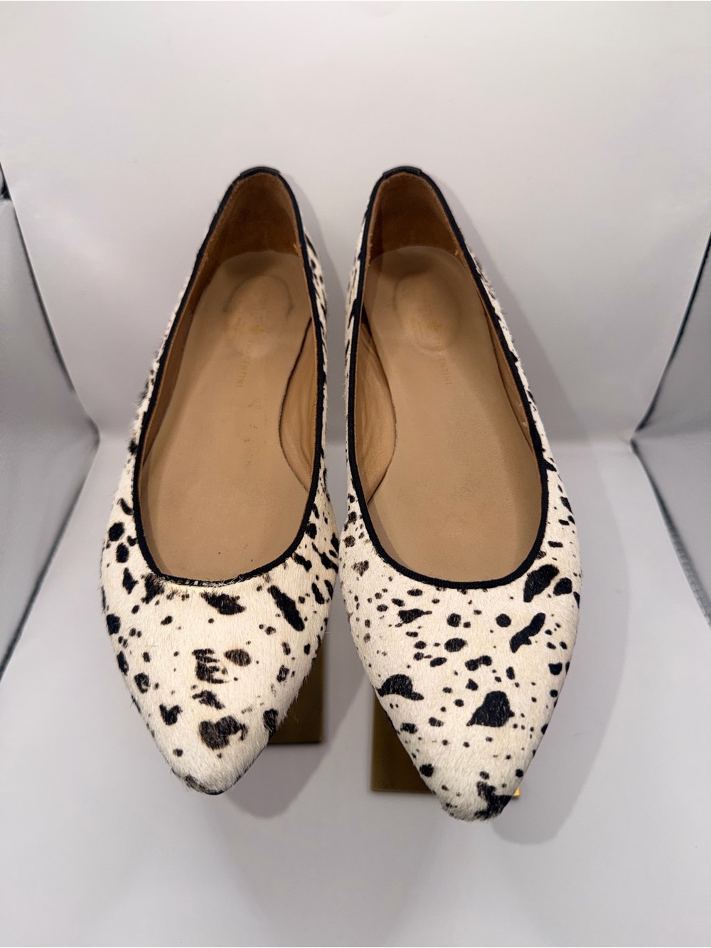 Mercanti Fiorentini Black & White Spotted Pointed Toe Pumps